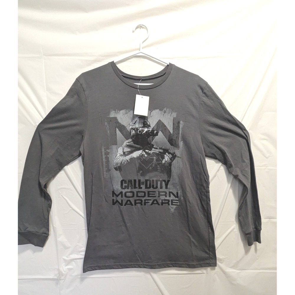 Call of Duty Modern Warfare‎ Long Sleeve Shirt Men's M Black Gaming Tee